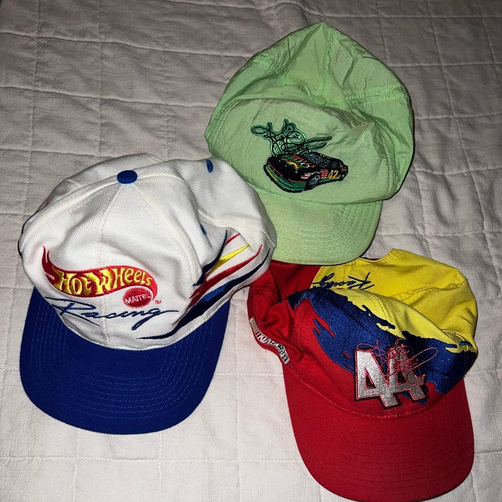 3 vintage Kyle Petty Hot Wheels
Racing Nascar snapbacks